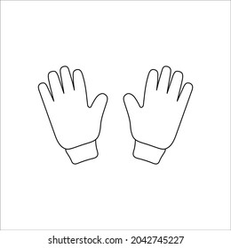 Doodle gloves design. Winter vector illustration isolated on white background.