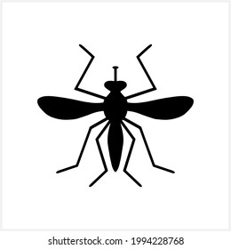 Doodle Gnat Symbol einzeln auf Weiß. Insektenvektorgrafik. EPS10