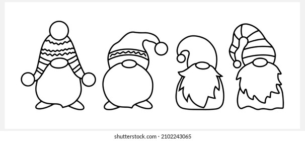 Doodle gnome clip art isolated  Sketch vector stock illustration EPS 10