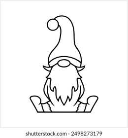 Doodle gnome clip art isolated Coloring page book Sketch vector illustration