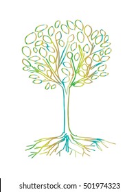 Doodle go green. Hand drawing illustration