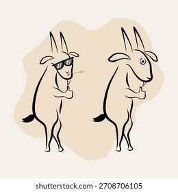 Doodle goat artwork vector illustration. EPS 10.