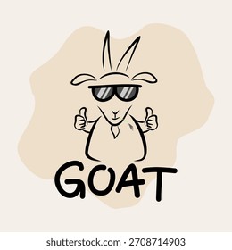 Ilustración vectorial de arte de cabra Doodle. EPS 10.