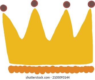 Doodle Golden Crown Icon vector illustratian