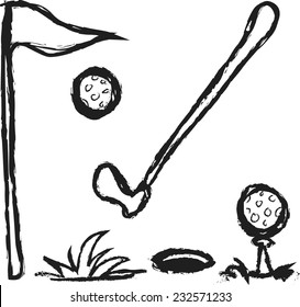 doodle golf collection golf, golf clubs, balls, holes