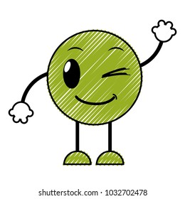 doodle good emoji expression with arms and legs