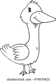 Arte de iluminación de vectores de ganso Doodle 
