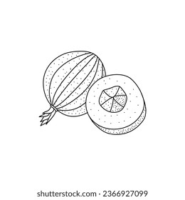 Doodle gooseberrys icon.  gooseberry hand drawn picture in cartoon style isotated on white background