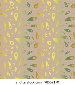 Doodle gradient abstract drops on beige background. Seamless pattern.