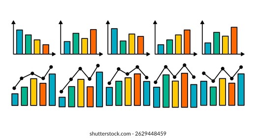 Colección de Vector de negocios Doodle Graph