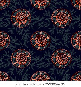 A doodle is a graphic element. Flowers, leaves, patterns, sketches to create packaging.