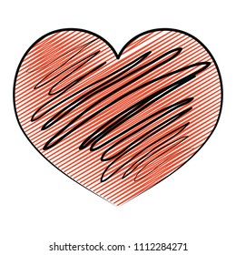 doodle graphic heart shape icon design