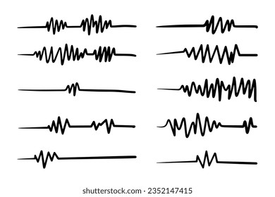 doodle graphs of heartbeats, volcanoes and earthquakes.