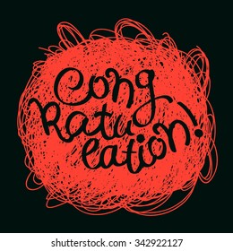 doodle greeting card banner vector blackboard bright hand drawn congratulation lettering
