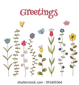 Doodle greeting card template