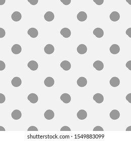 Doodle grey polka dots seamless pattern. Vector illustration.