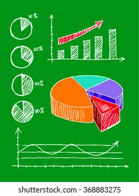 Doodle of growing graph icon