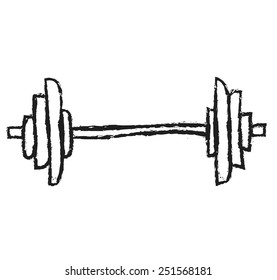 doodle grunge barbell vector design element