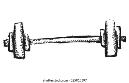 doodle grunge barbell vector design element