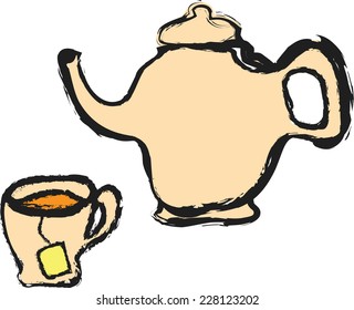 doodle grunge cup of tea