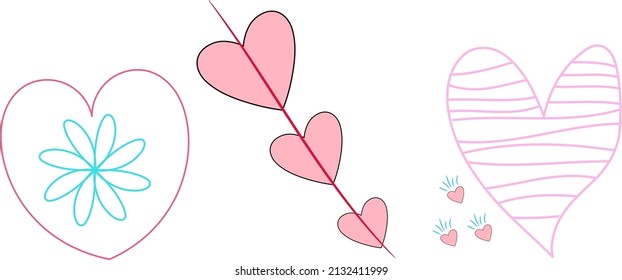 Doodle Haeart Symbol Flat Illustration Vector