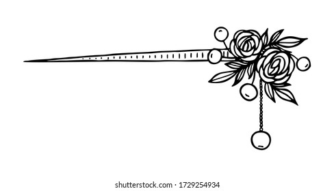 DOODLE HAIR CLIP ON A WHITE BACKGROUND IN VECTOR