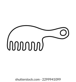 Doodle hair comb isolated on a white background. Hand drawn, simple outline illustration