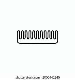 doodle hair comb, vector illustration.