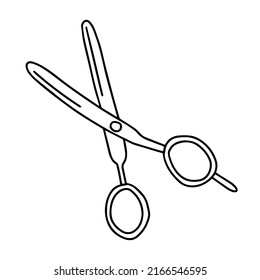 Doodle-Friseur-Schere Clipkunst. Handgezeichnete Friseurschere Vektorgrafik