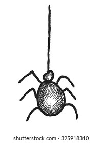 doodle halloween Black Spider