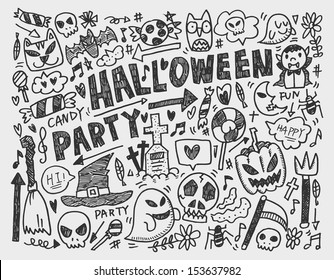 doodle halloween holiday background