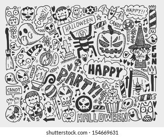 doodle halloween holiday background