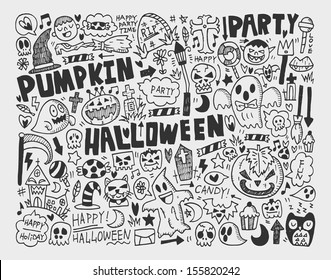 doodle halloween holiday background