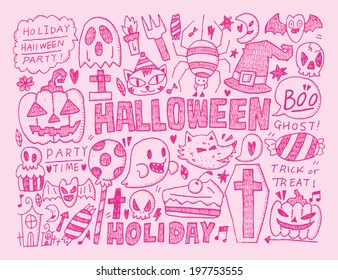 doodle halloween holiday background