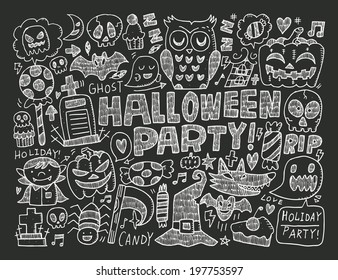 doodle halloween holiday background