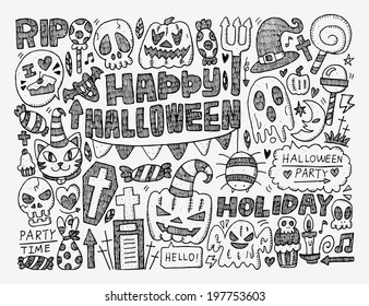 doodle halloween holiday background
