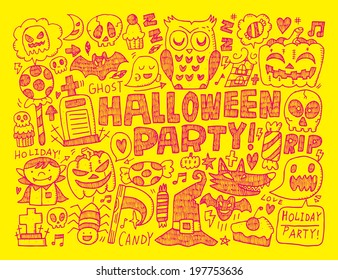 doodle halloween holiday background