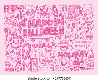 doodle halloween holiday background
