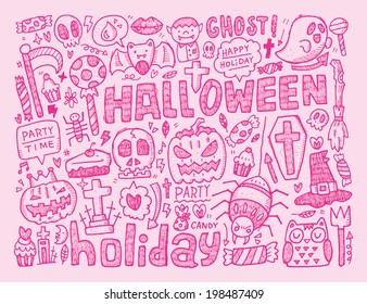 doodle halloween holiday background