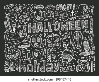 doodle halloween holiday background