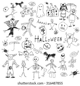 doodle halloween holiday background