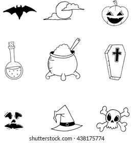 Doodle of Halloween for kids vector illustration