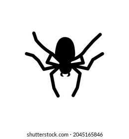Doodle halloween scary black silhouette spider