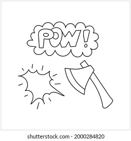 Doodle halloween set icon isolated on white. Hand drawing line art. Sketch vector stock illustration. EPS 10