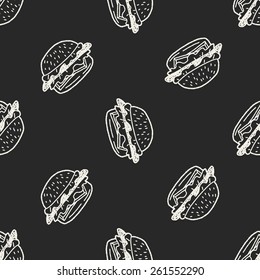 Doodle Hamburger seamless pattern background