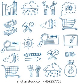 Doodle of hand draw business vector art stock collection