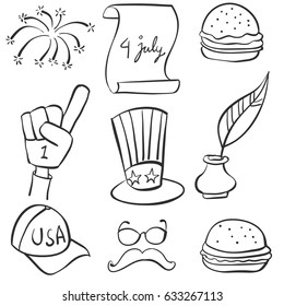 Doodle of hand draw memorial collection