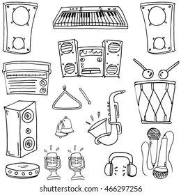 Doodle of hand draw music theme vector art