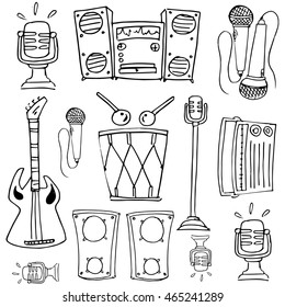 Doodle of hand draw object music vector art