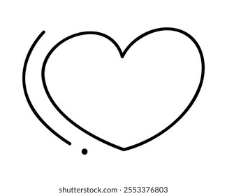 Doodle hand draw simple heart. Clip art illustration.